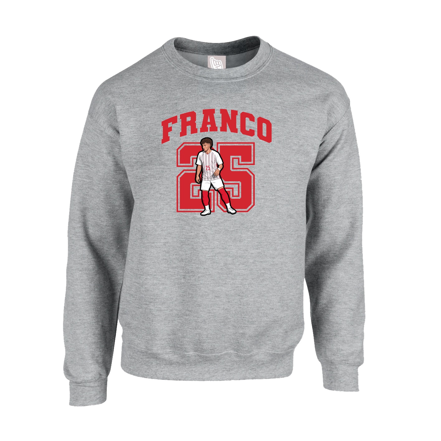 Fleece Crew — Number in Grey