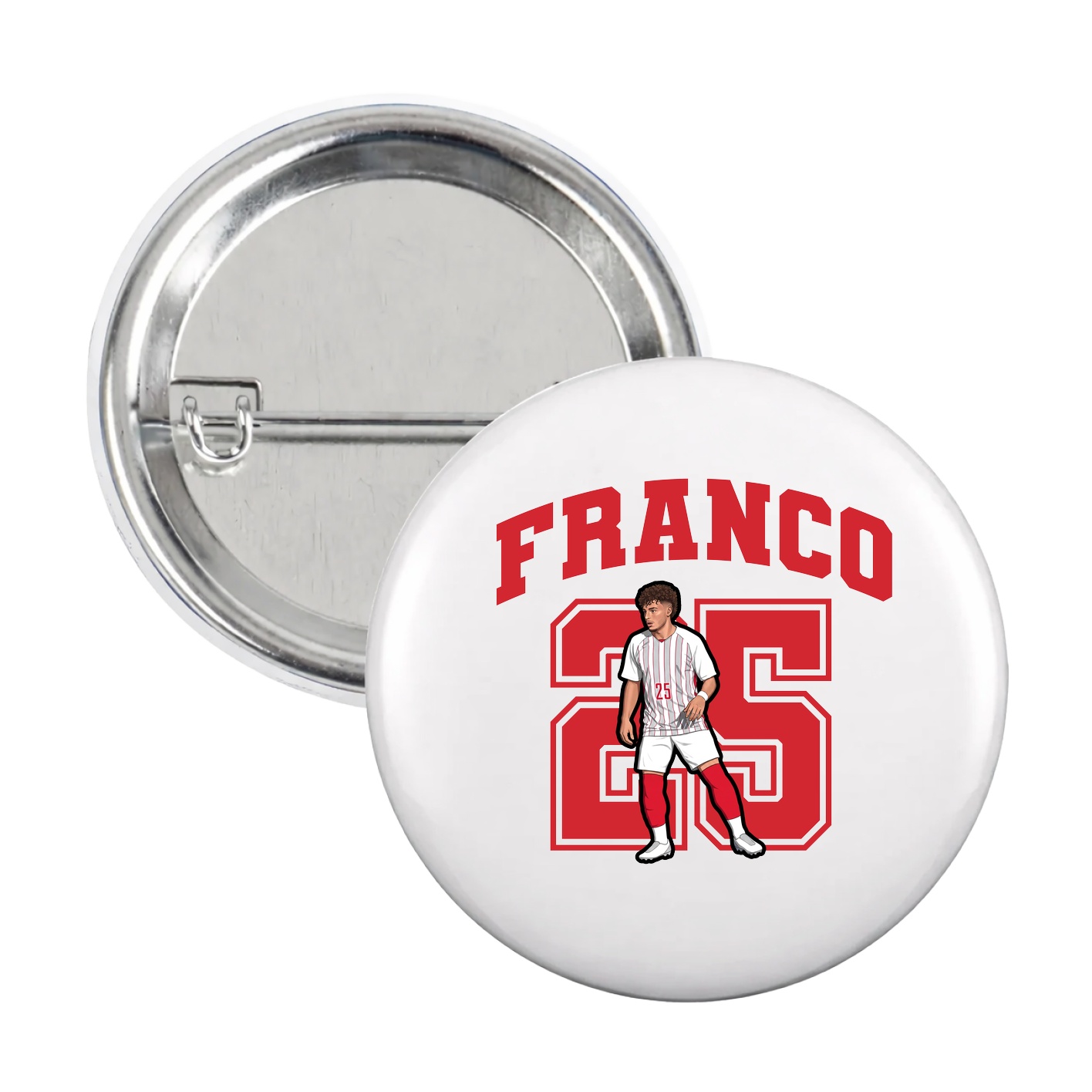 Game Day Button — Number in White