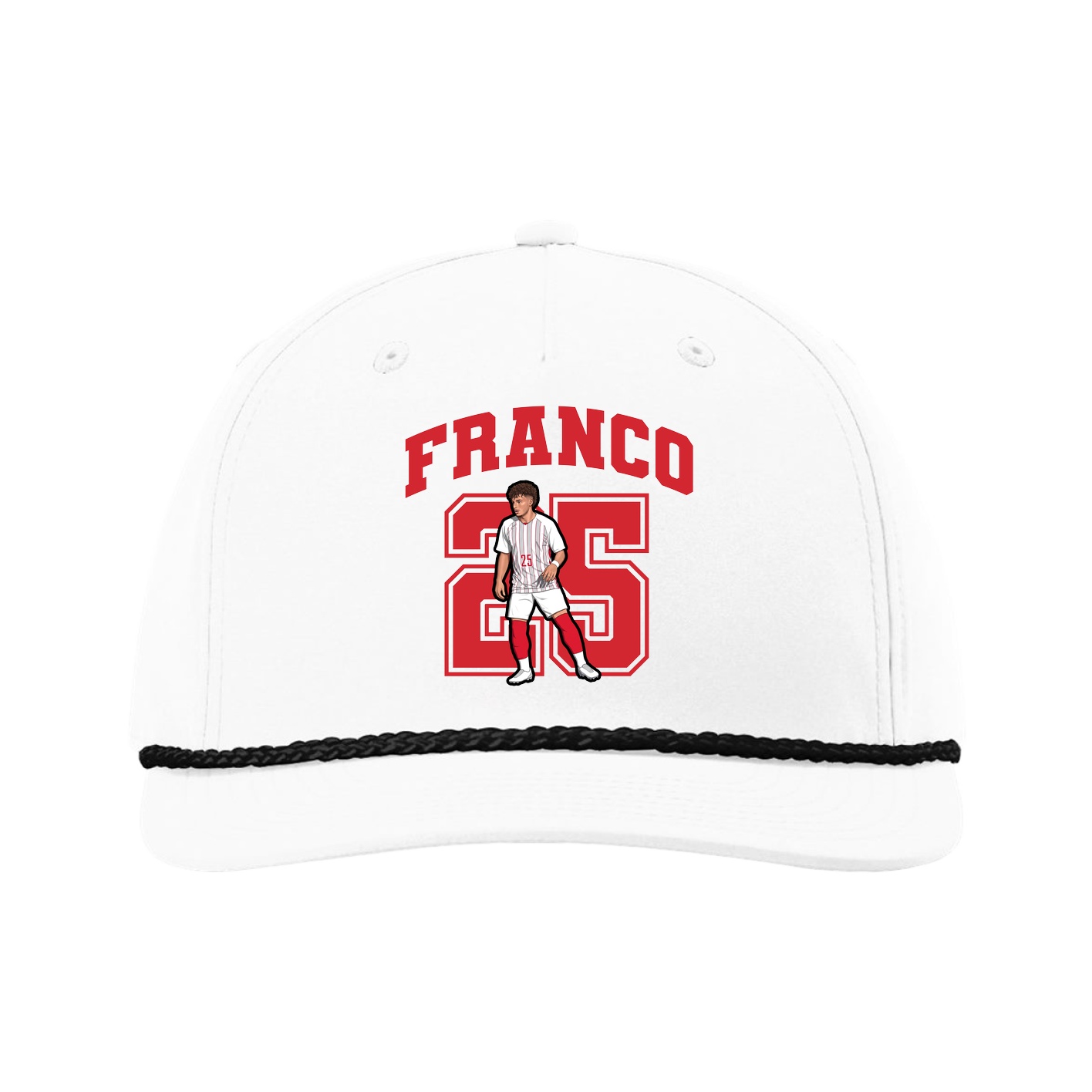 Five-Panel Classic Rope Cap — Number in White