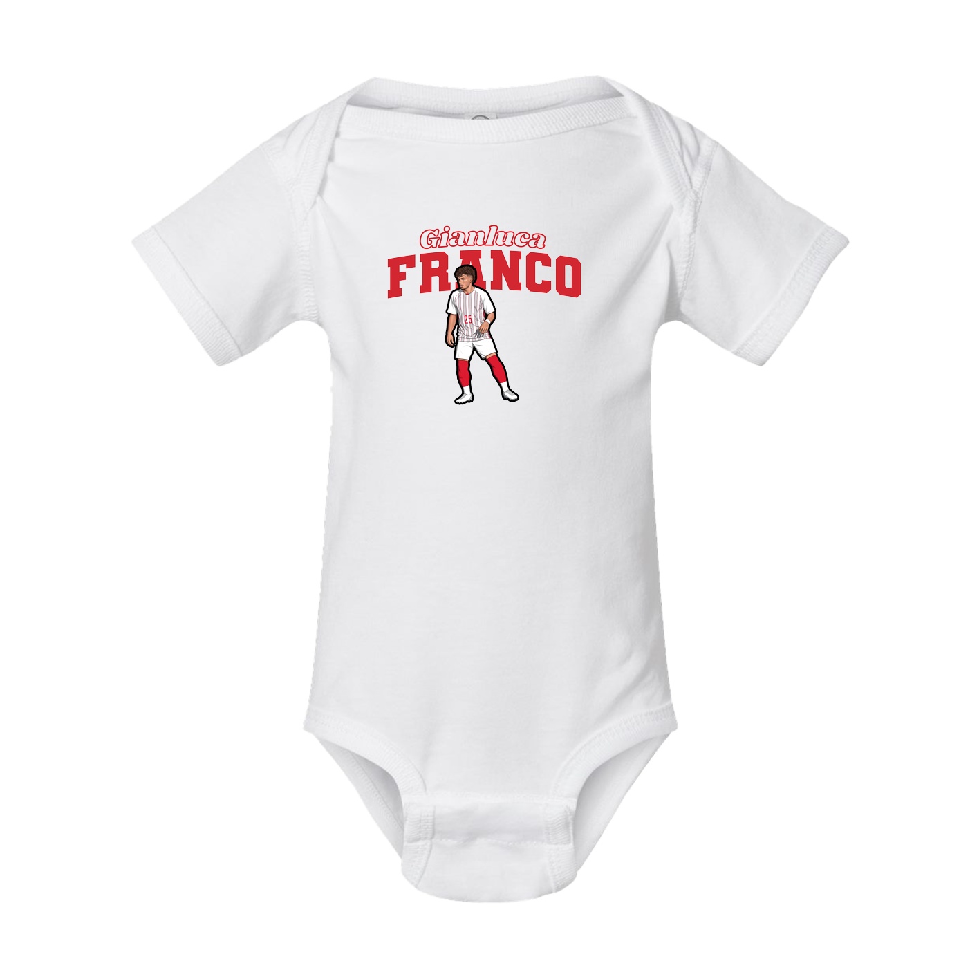 Baby Onesie — Name Arch in White