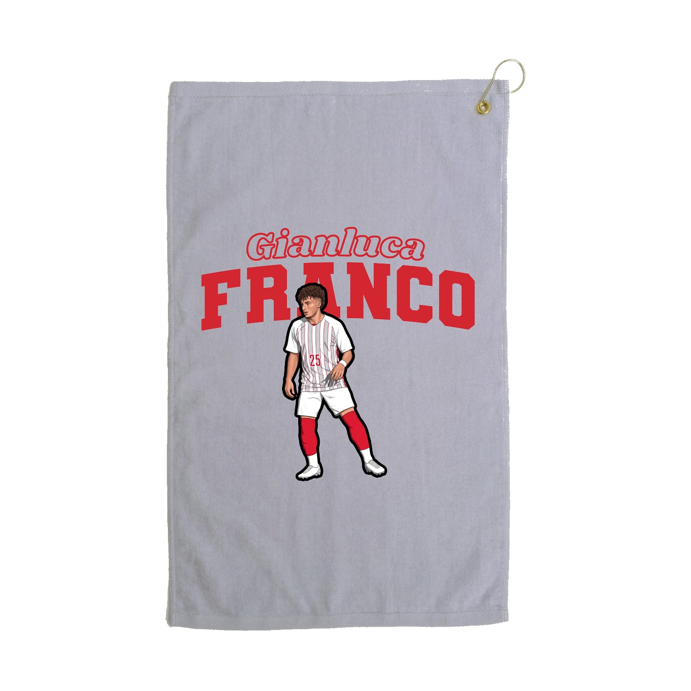 Golf Towel — Name Arch in Grey