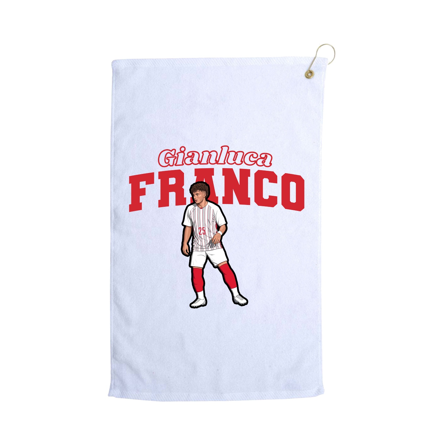 Golf Towel — Name Arch in White