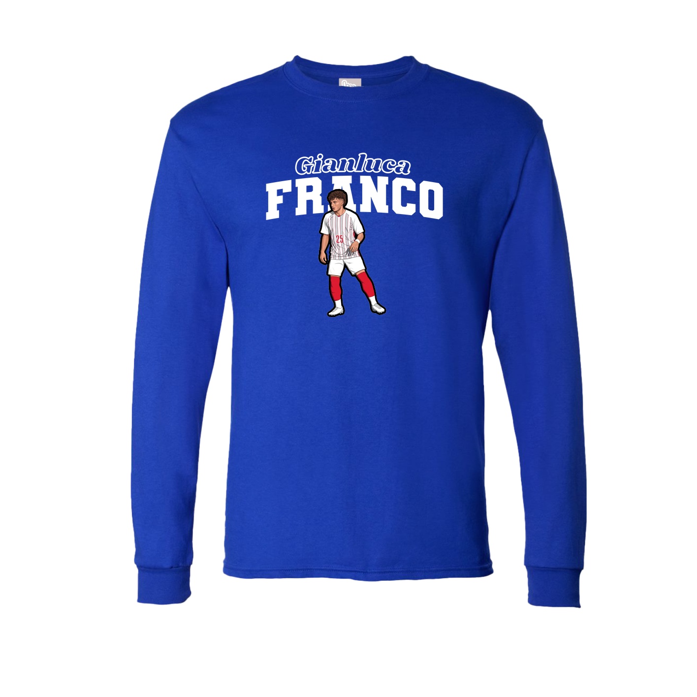 Long Sleeve Tee — Name Arch in Royal