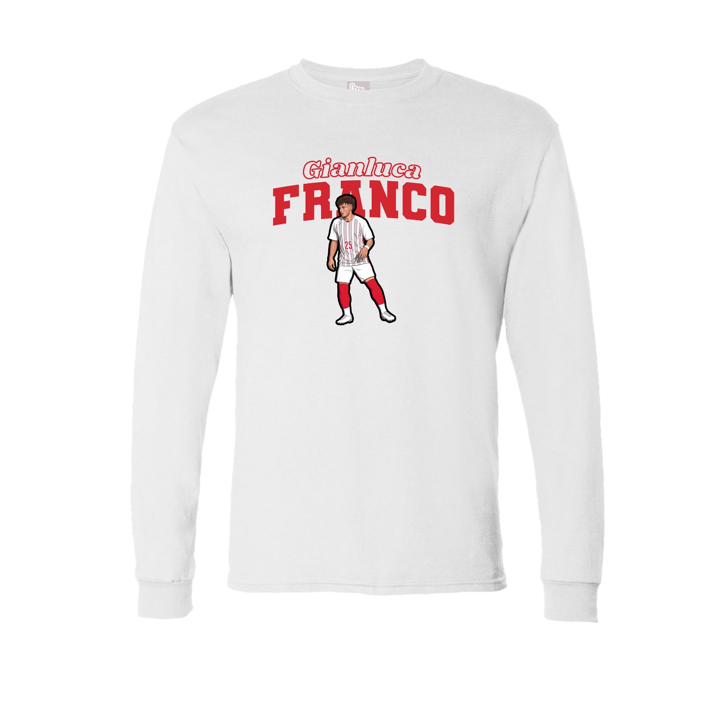 Long Sleeve Tee — Name Arch in White