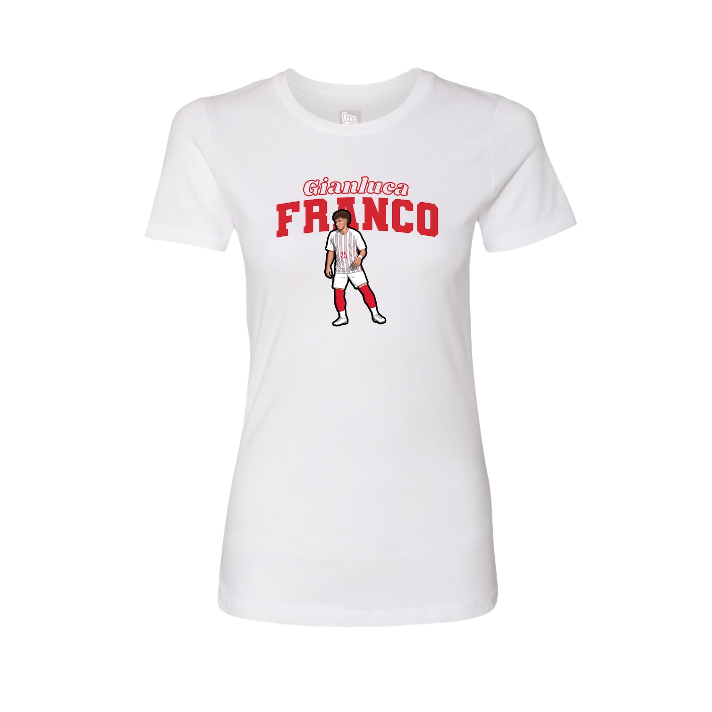 Womens Tee — Name Arch in White