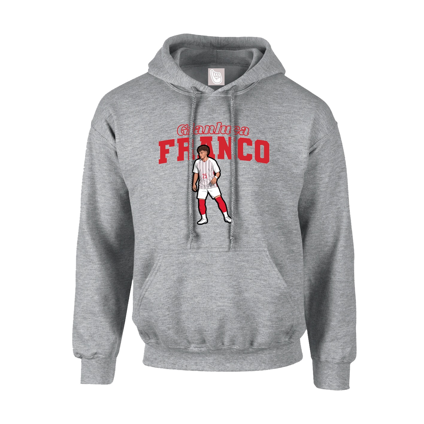 Youth Hoodie — Name Arch in Grey
