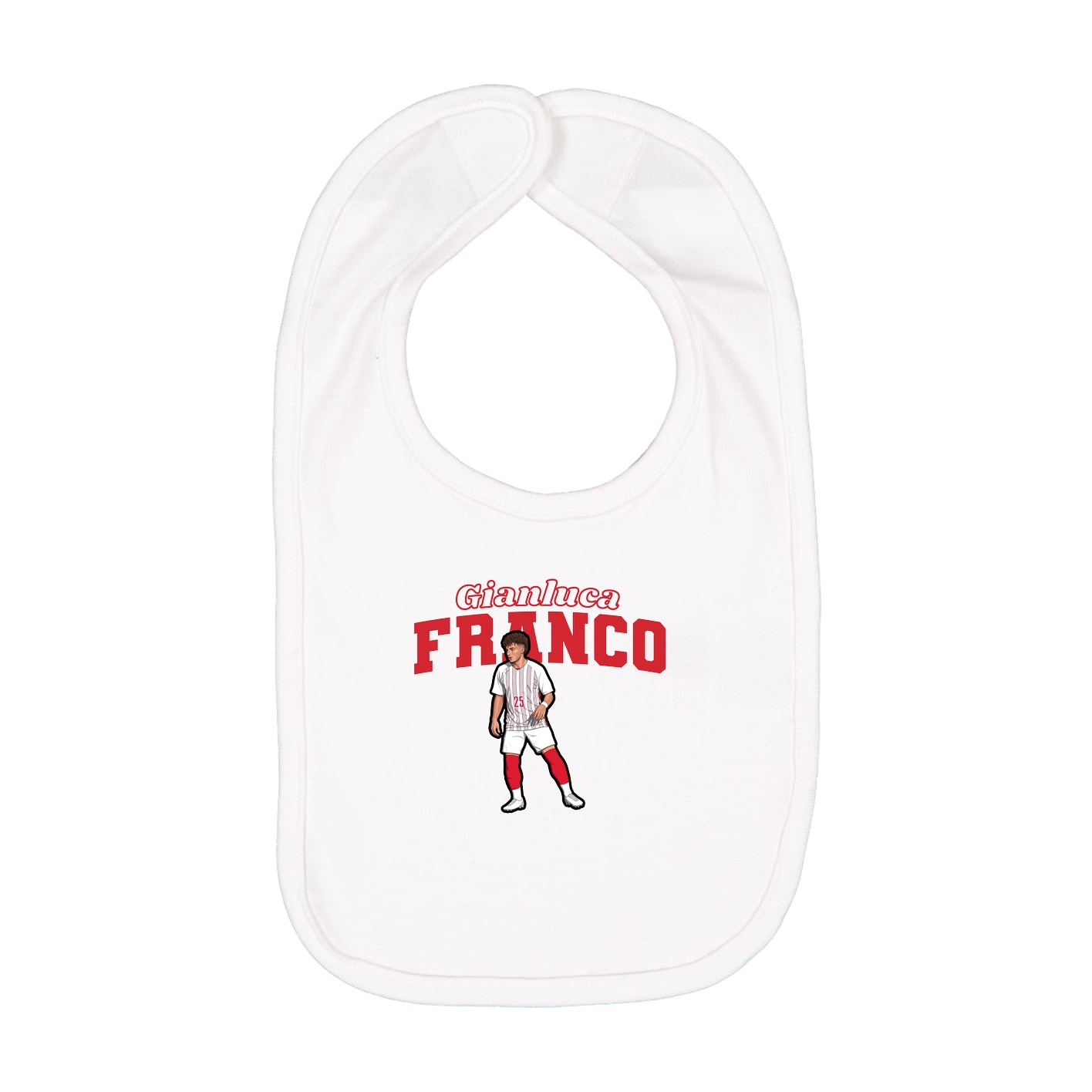 Infant Bib — Name Arch in White