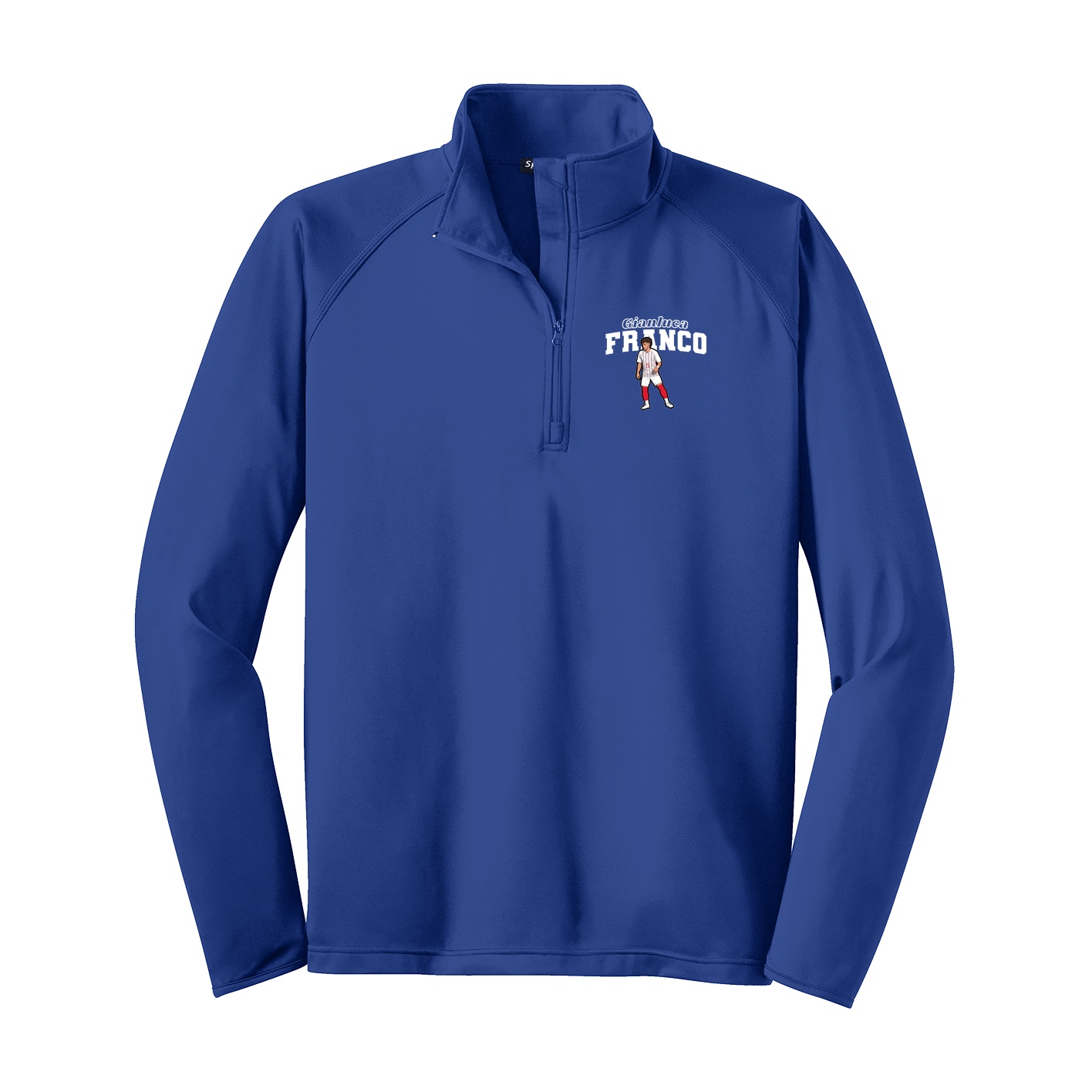 Q-Zip Pullover — Name Arch in Royal