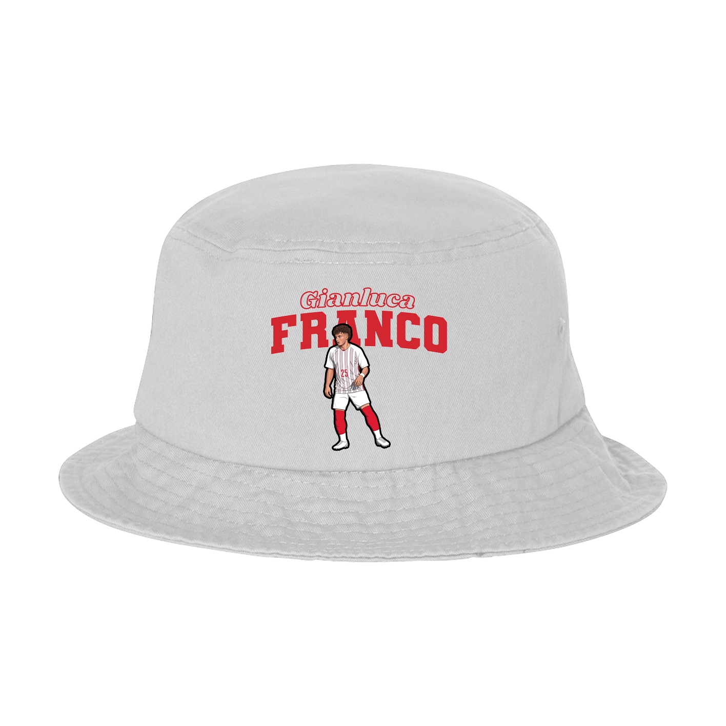 Bucket Cap — Name Arch in White