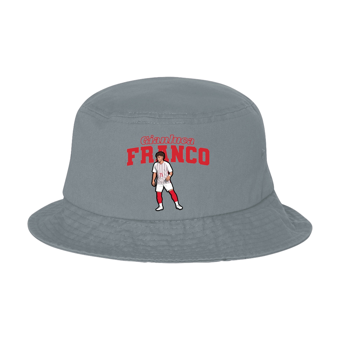 Bucket Cap — Name Arch in Grey