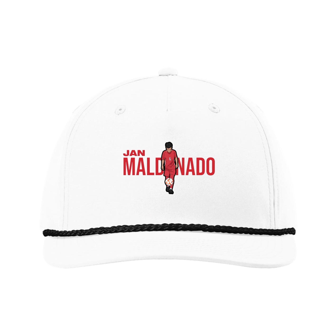 Five-Panel Classic Rope Cap — Player Name in White