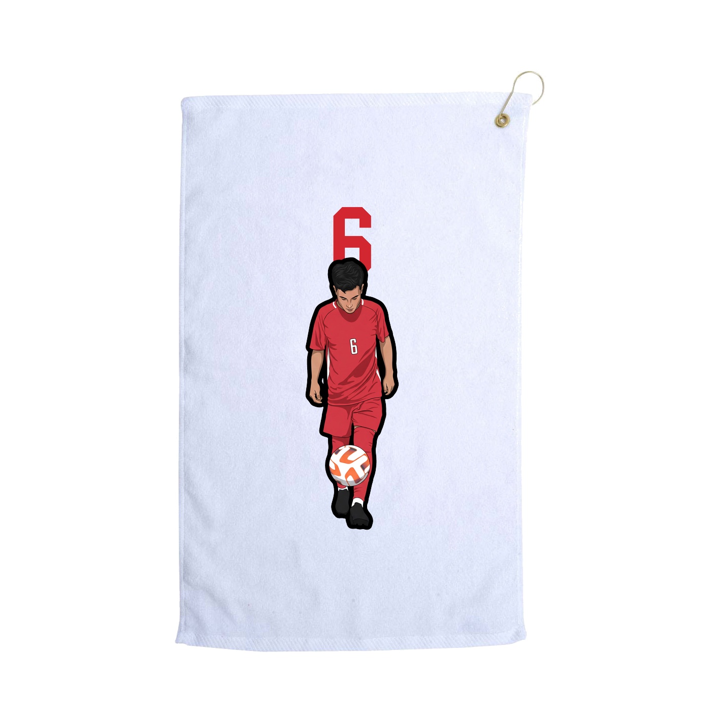 Golf Towel — Number Top in White