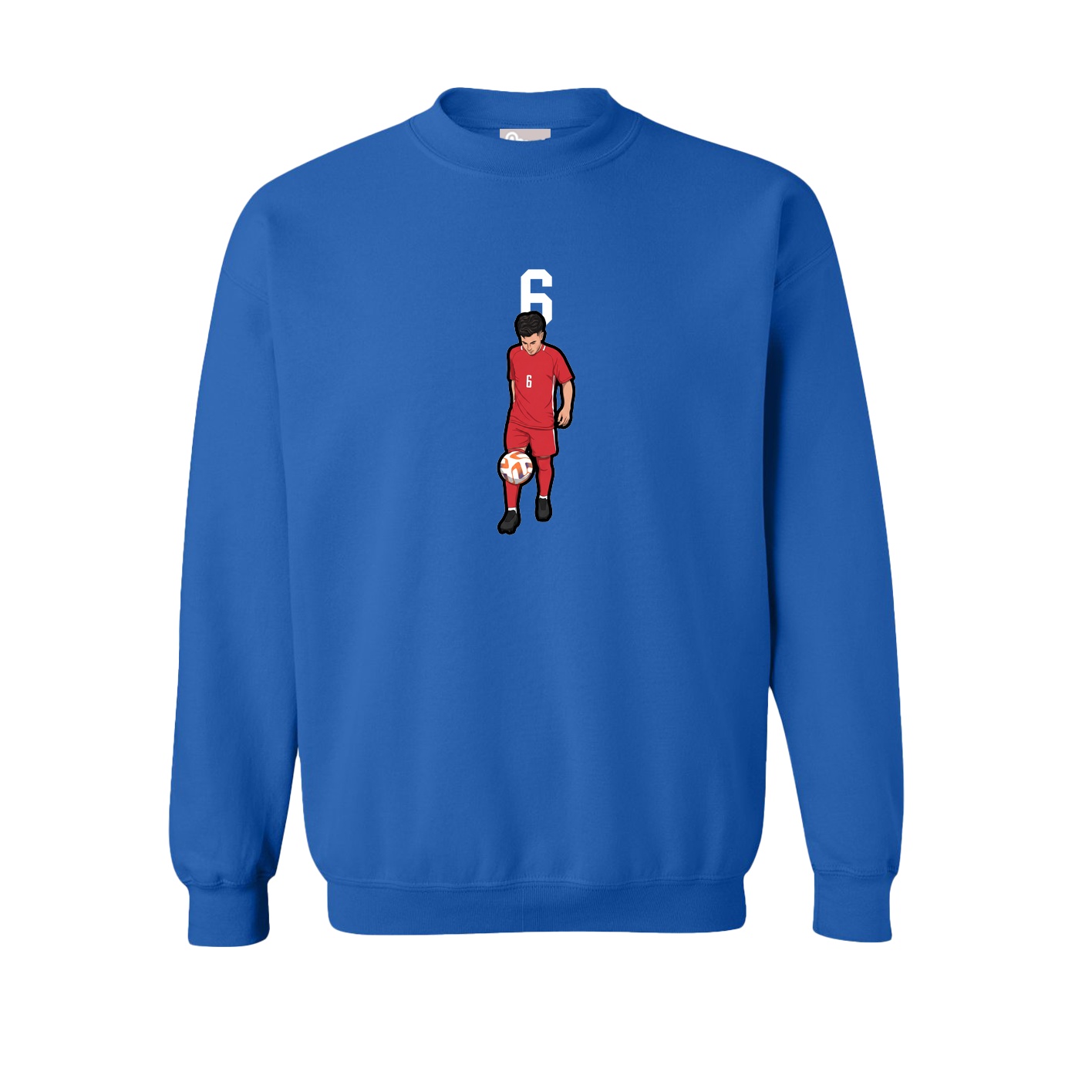 Fleece Crew — Number Top in Royal