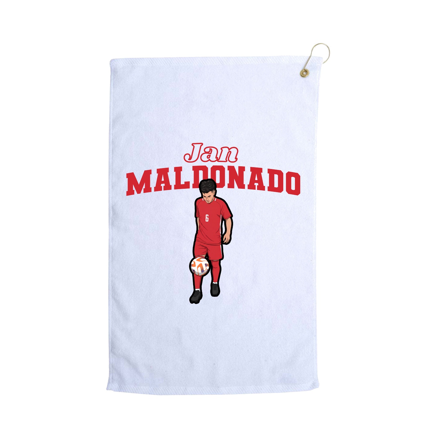 Golf Towel — Name Arch in White