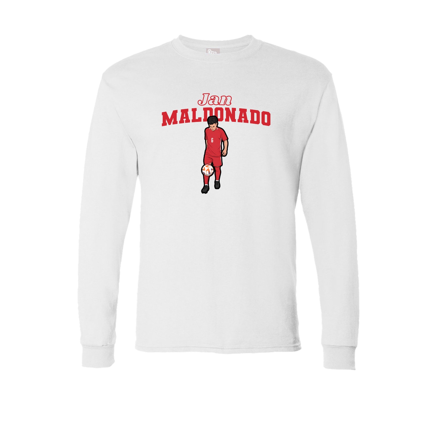 Long Sleeve Tee — Name Arch in White