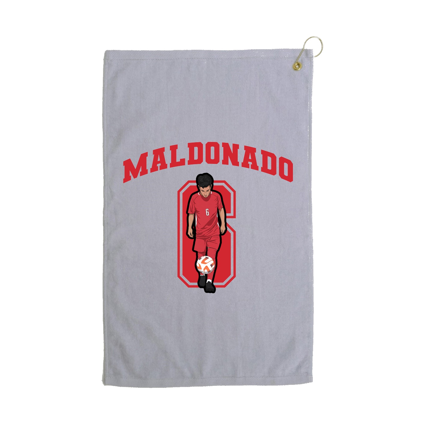 Golf Towel — Number in Grey