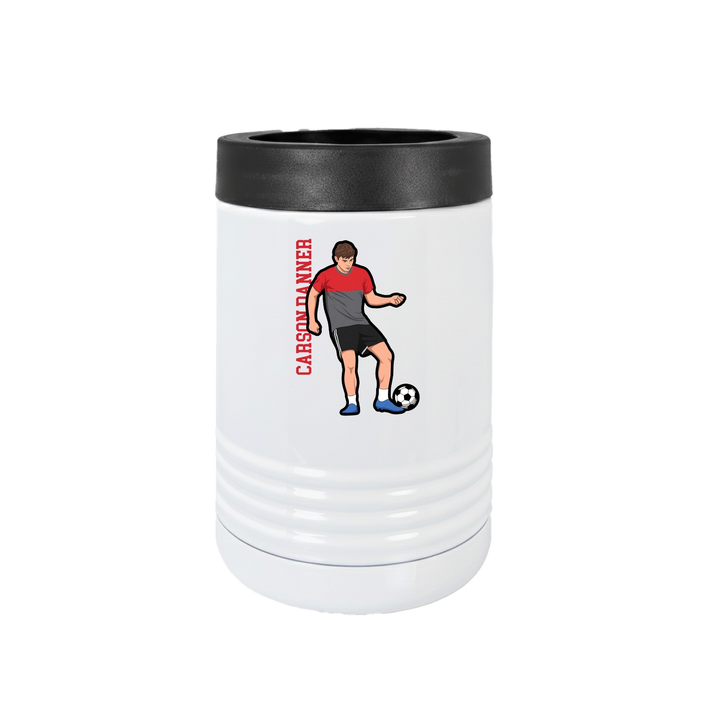 Beverage Holder — Name Vertical in White