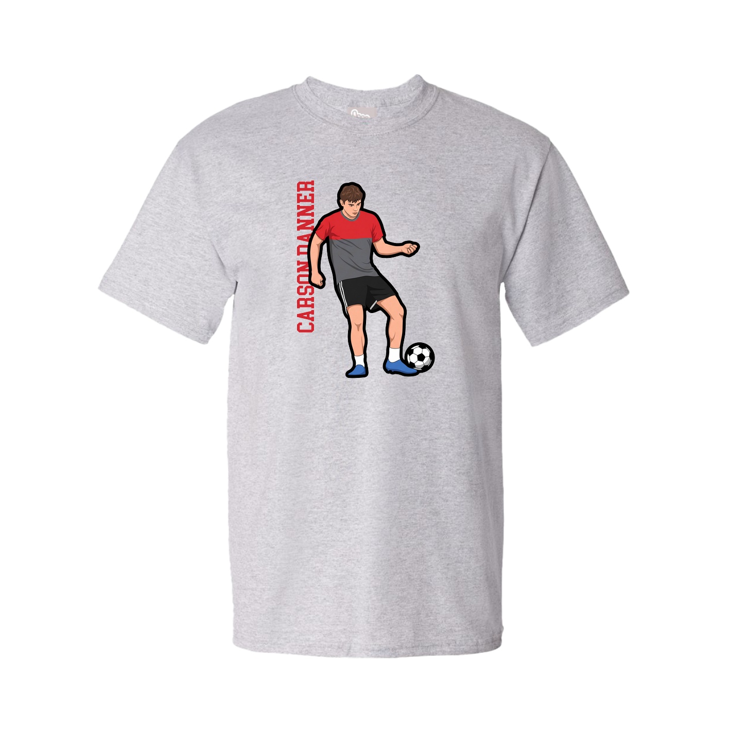 Tee — Name Vertical in Grey
