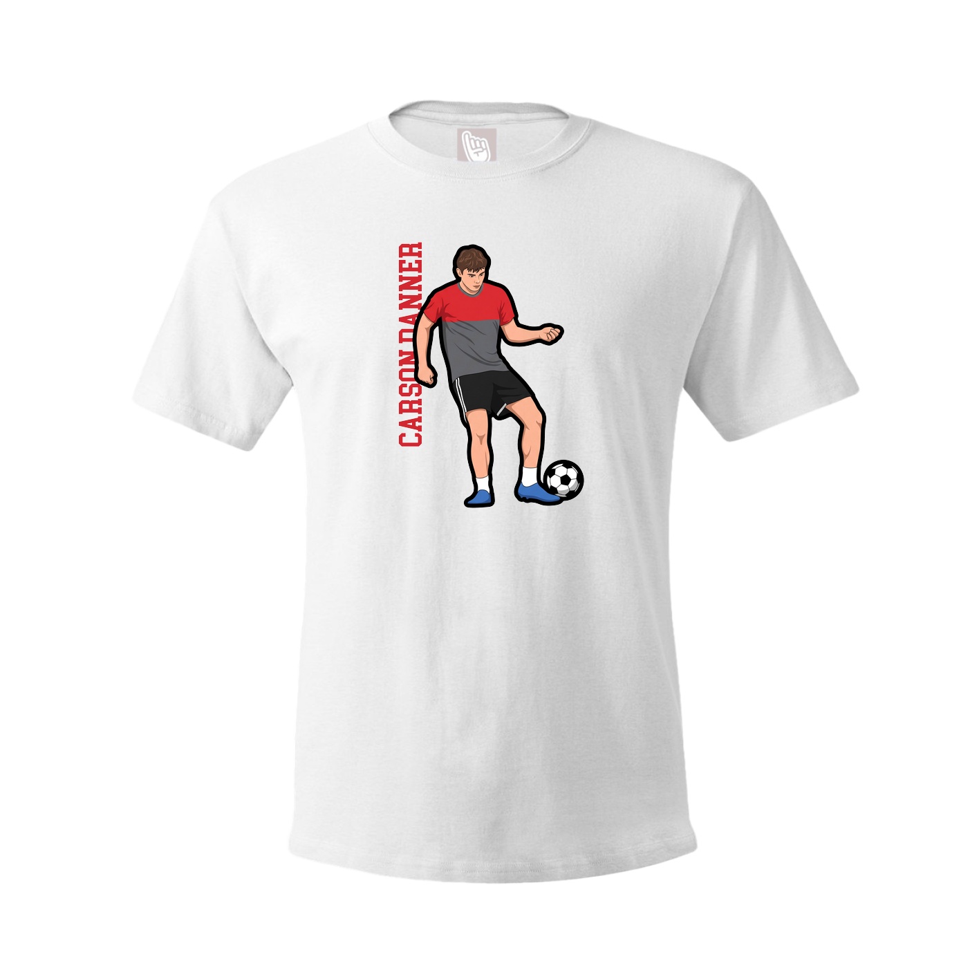 Youth Tee — Name Vertical in White