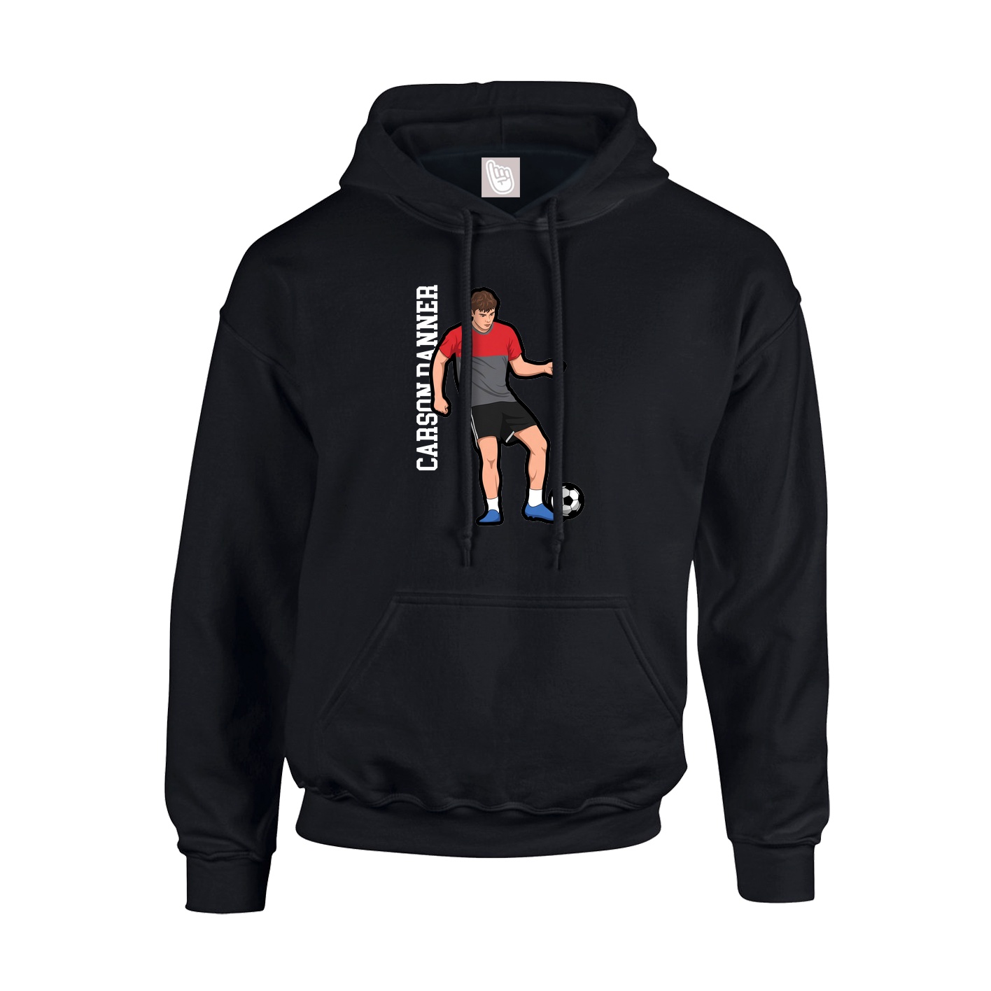 Youth Hoodie — Name Vertical in Black