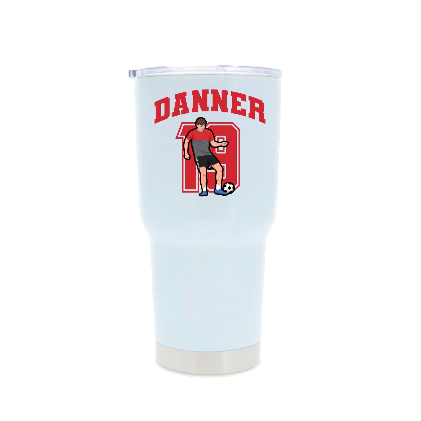 30oz Stainless Steel Tumbler — Number in White