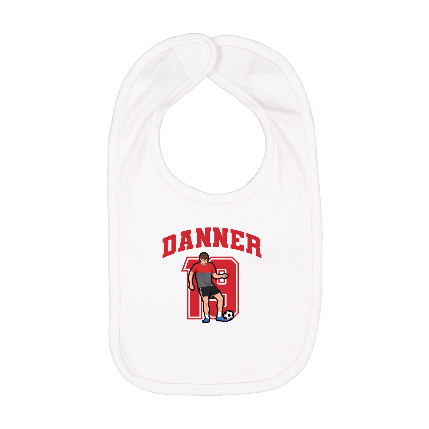 Infant Bib — Number in White