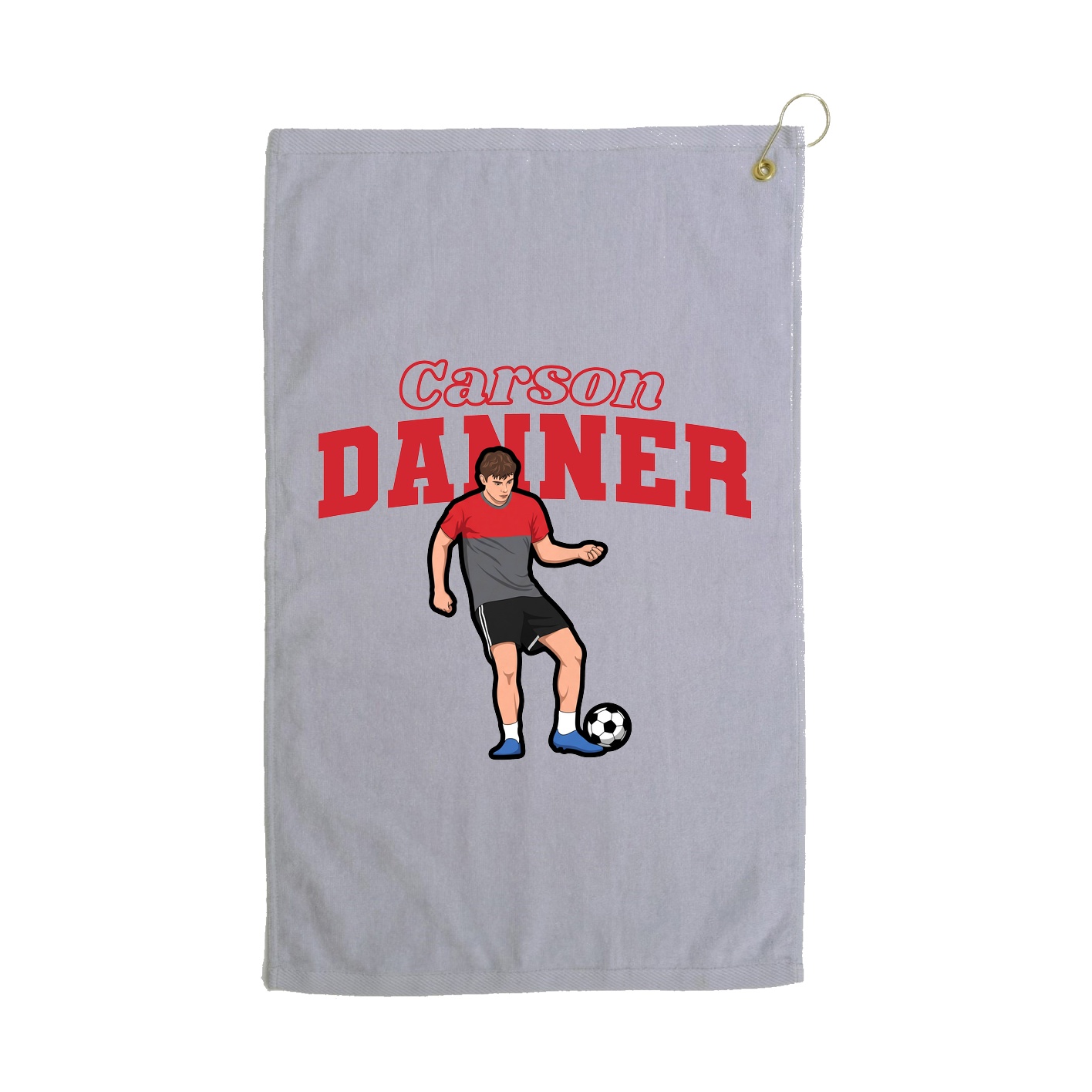 Golf Towel — Name Arch in Grey