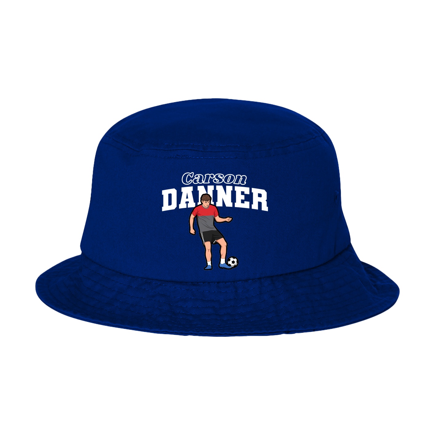 Bucket Cap — Name Arch in Royal Blue
