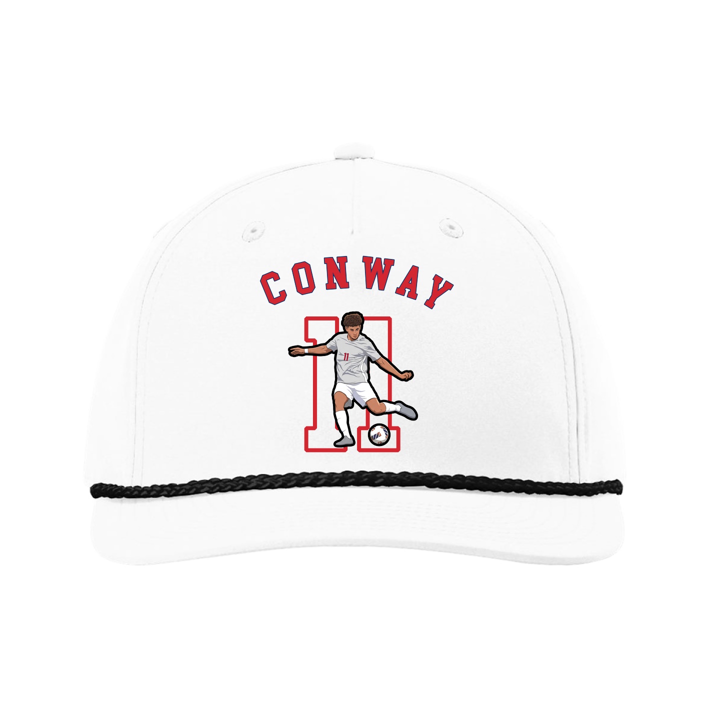 Five-Panel Classic Rope Cap — Shirsey Arch in White