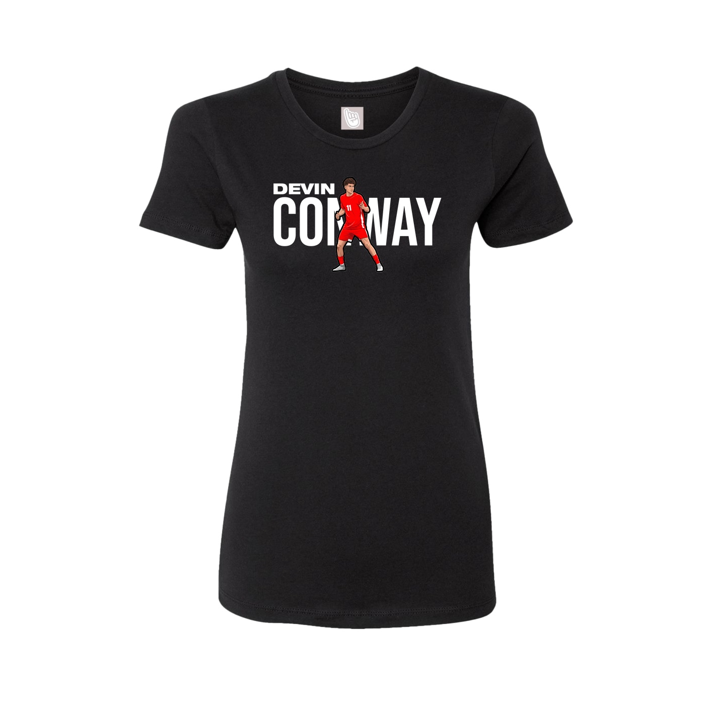 Fitted Women's Tee — Player Name in Black