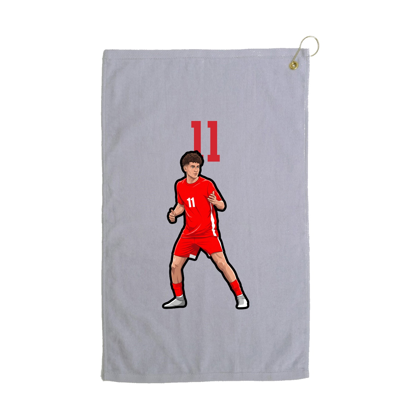 Golf Towel — Number Top in Grey