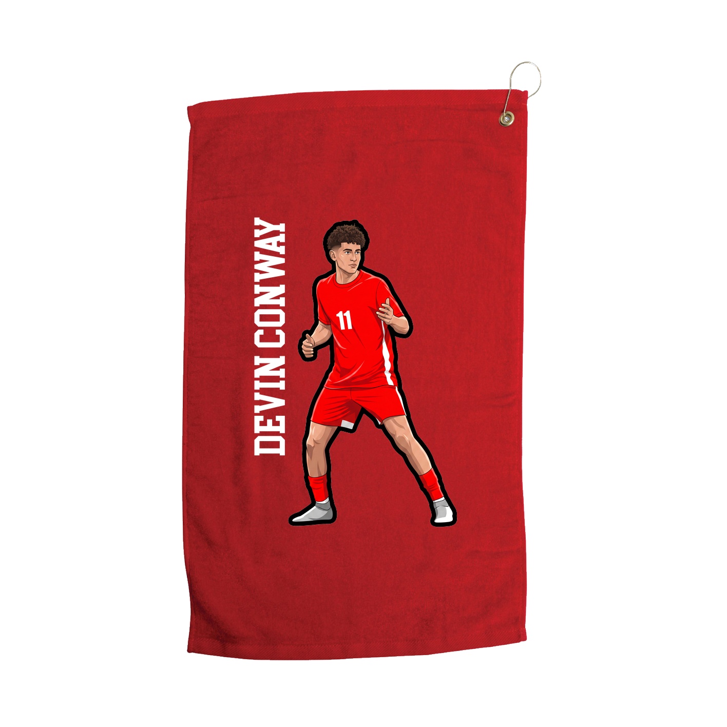 Golf Towel — Name Vertical in Red