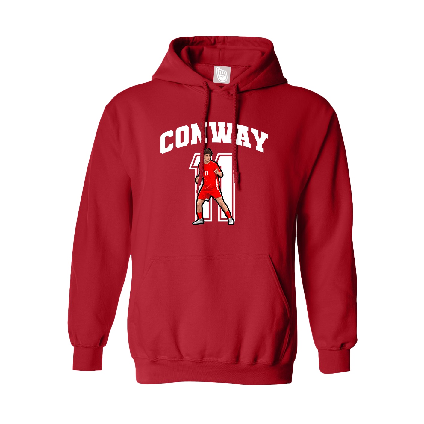 Hoodie — Number in Red