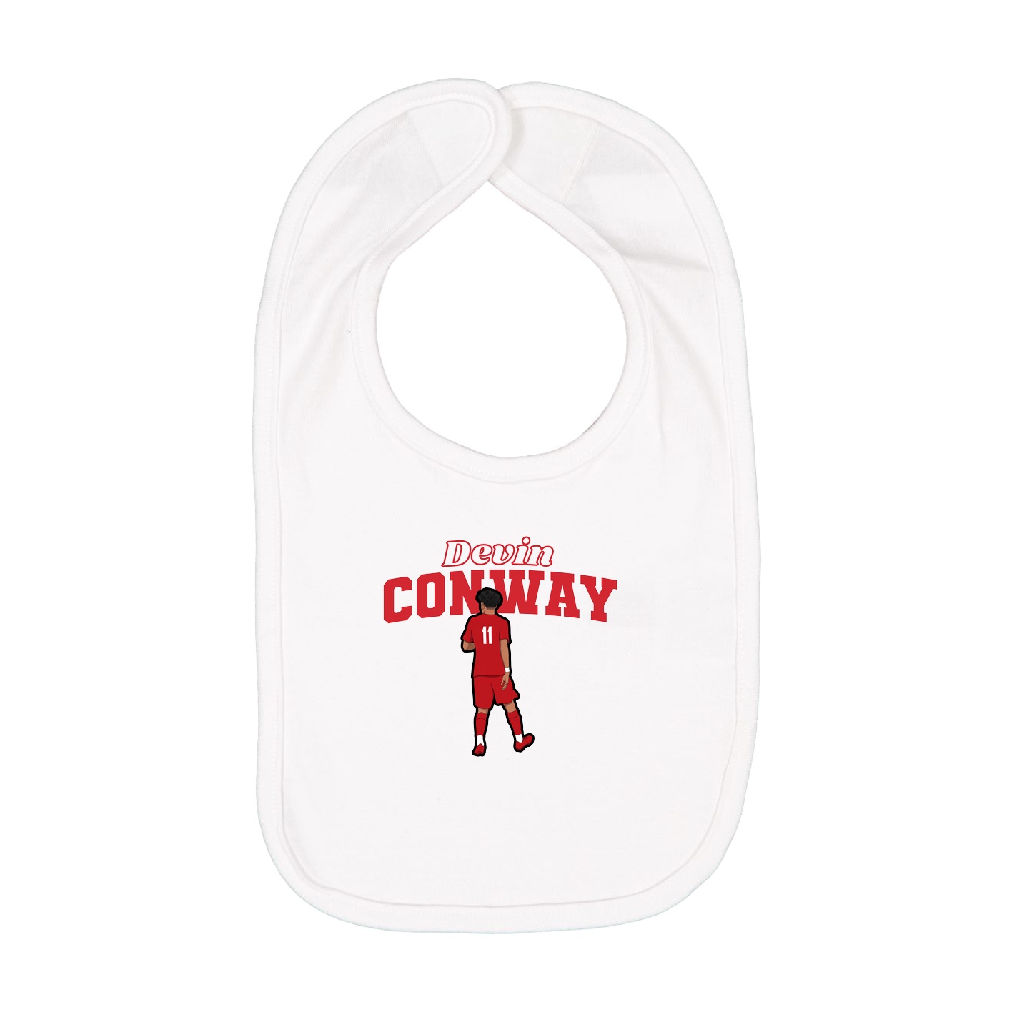 Infant Bib — Name Arch in White