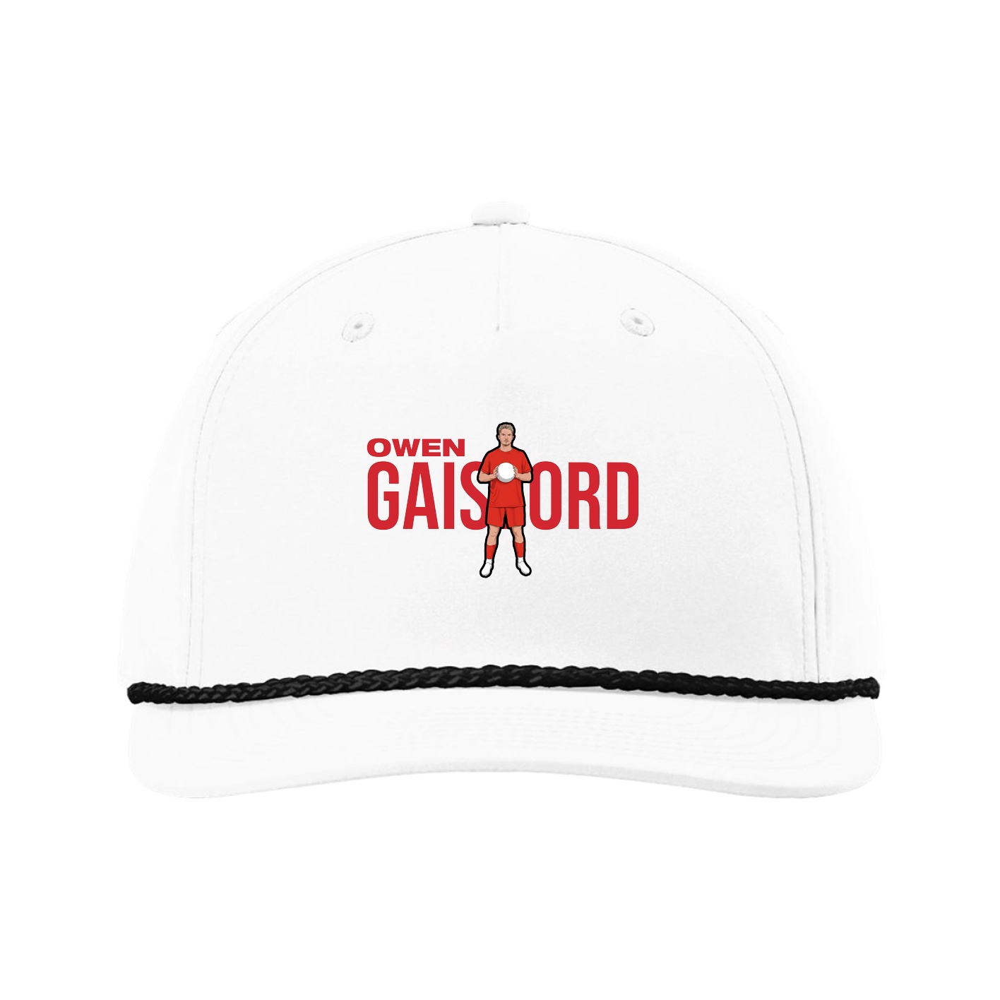 Five-Panel Classic Rope Cap — Player Name in White