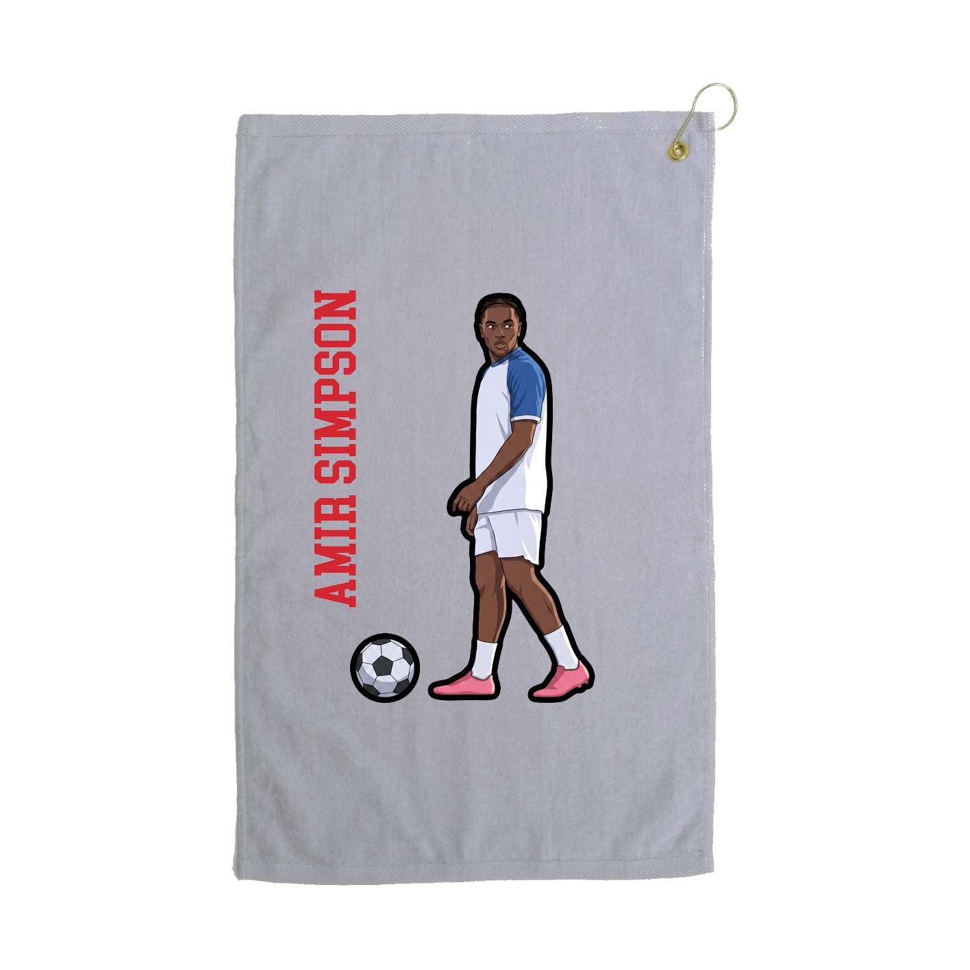 Golf Towel — Name Vertical in Grey