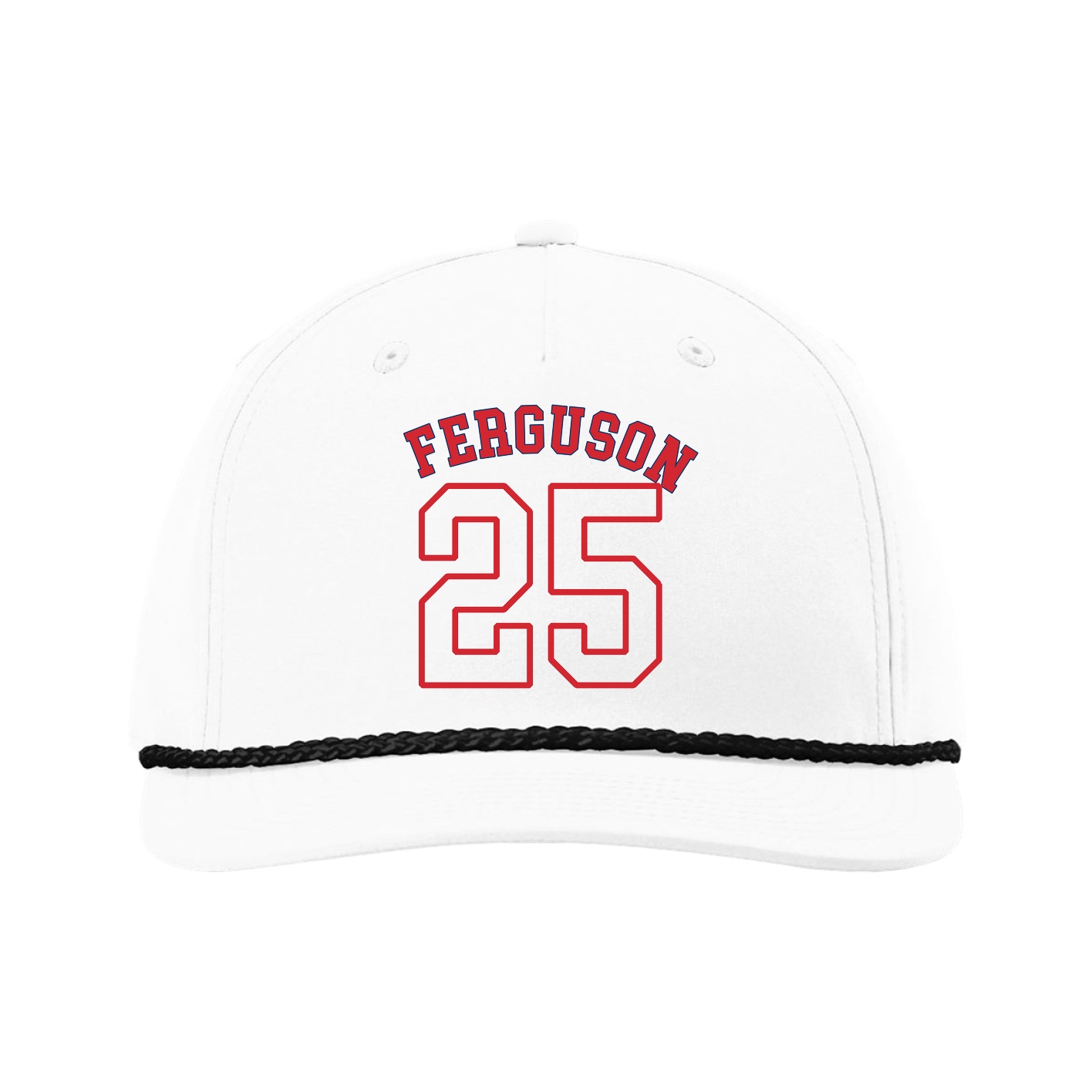 Five-Panel Classic Rope Cap — Shirsey Arch in White