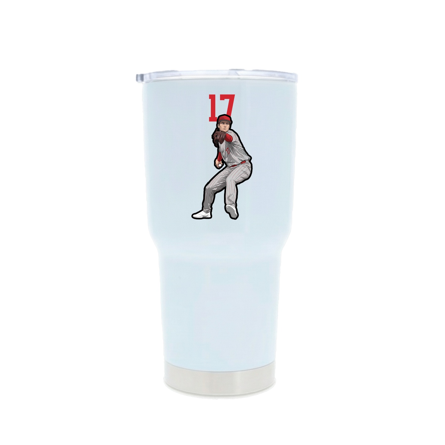 30oz Stainless Steel Tumbler — Number Top in White