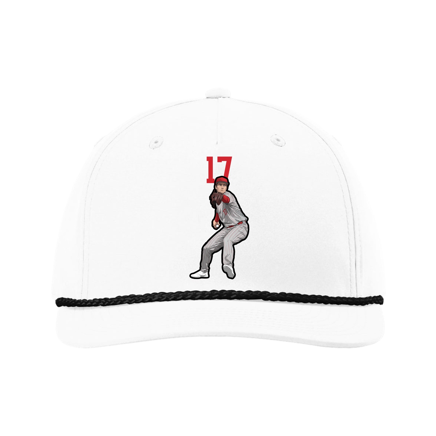 Five-Panel Classic Rope Cap — Number Top in White