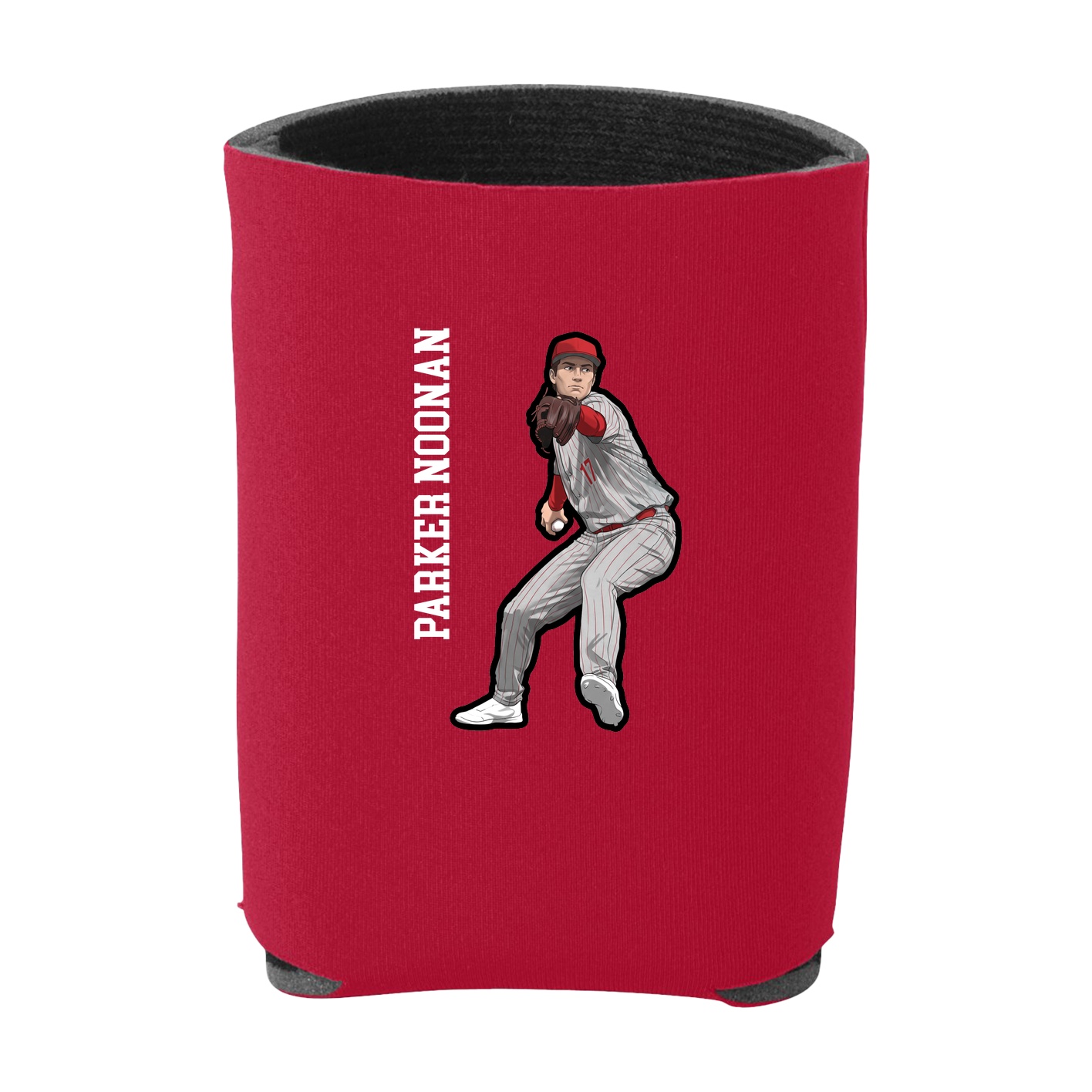 Can Holder — Name Vertical in Red