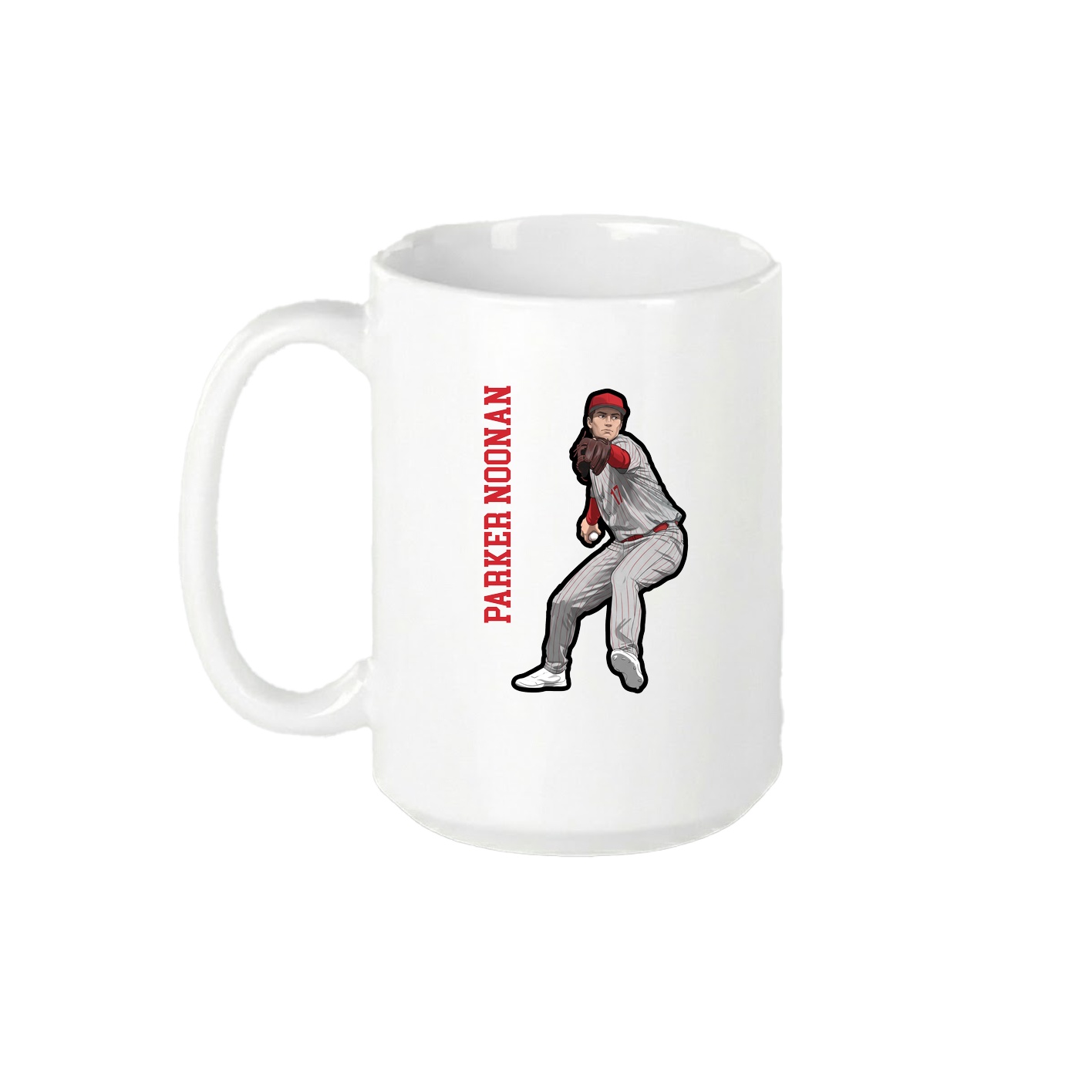 15oz Coffee Mug — Name Vertical in White