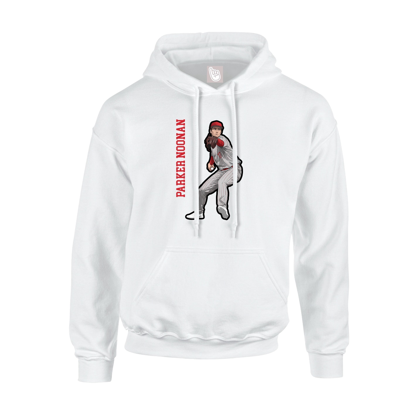 Hoodie — Name Vertical in White