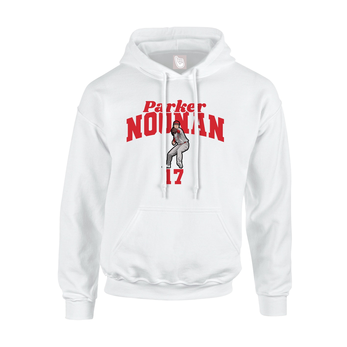 Hoodie — Signature Arch in White