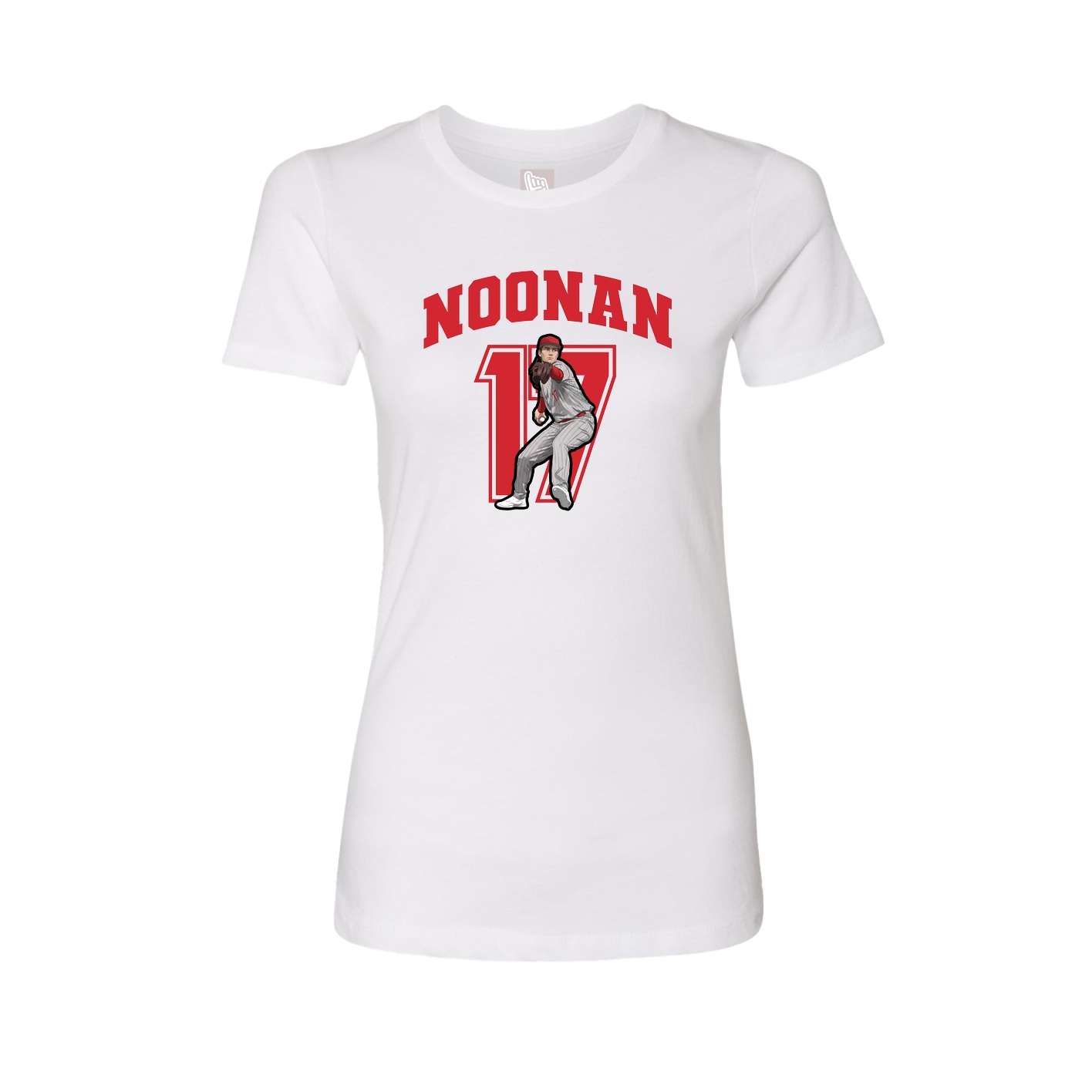 Fitted Women's Tee — Number in White