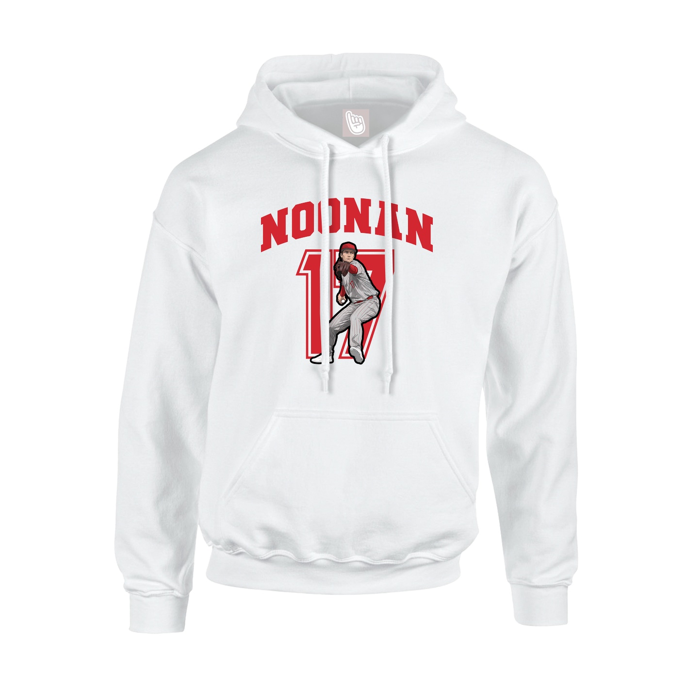 Youth Hoodie — Number in White