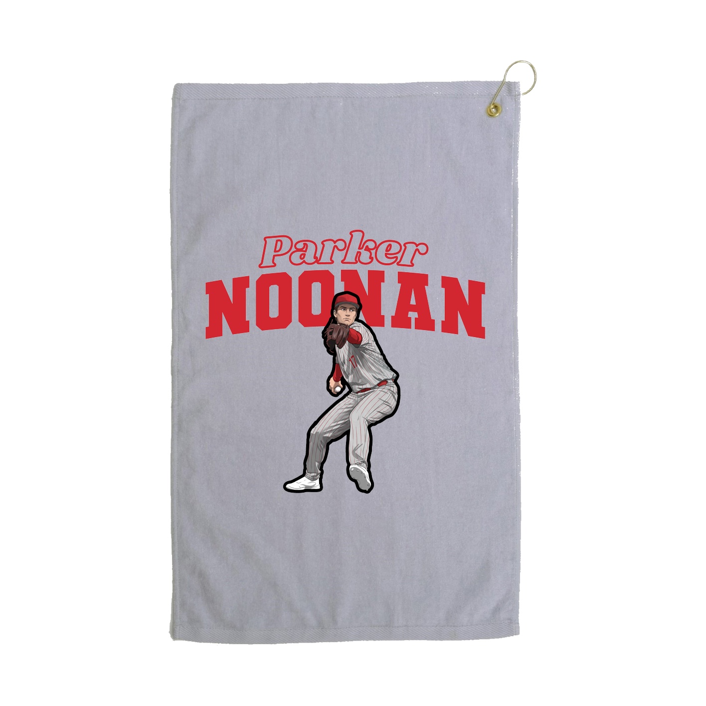 Golf Towel — Name Arch in Grey