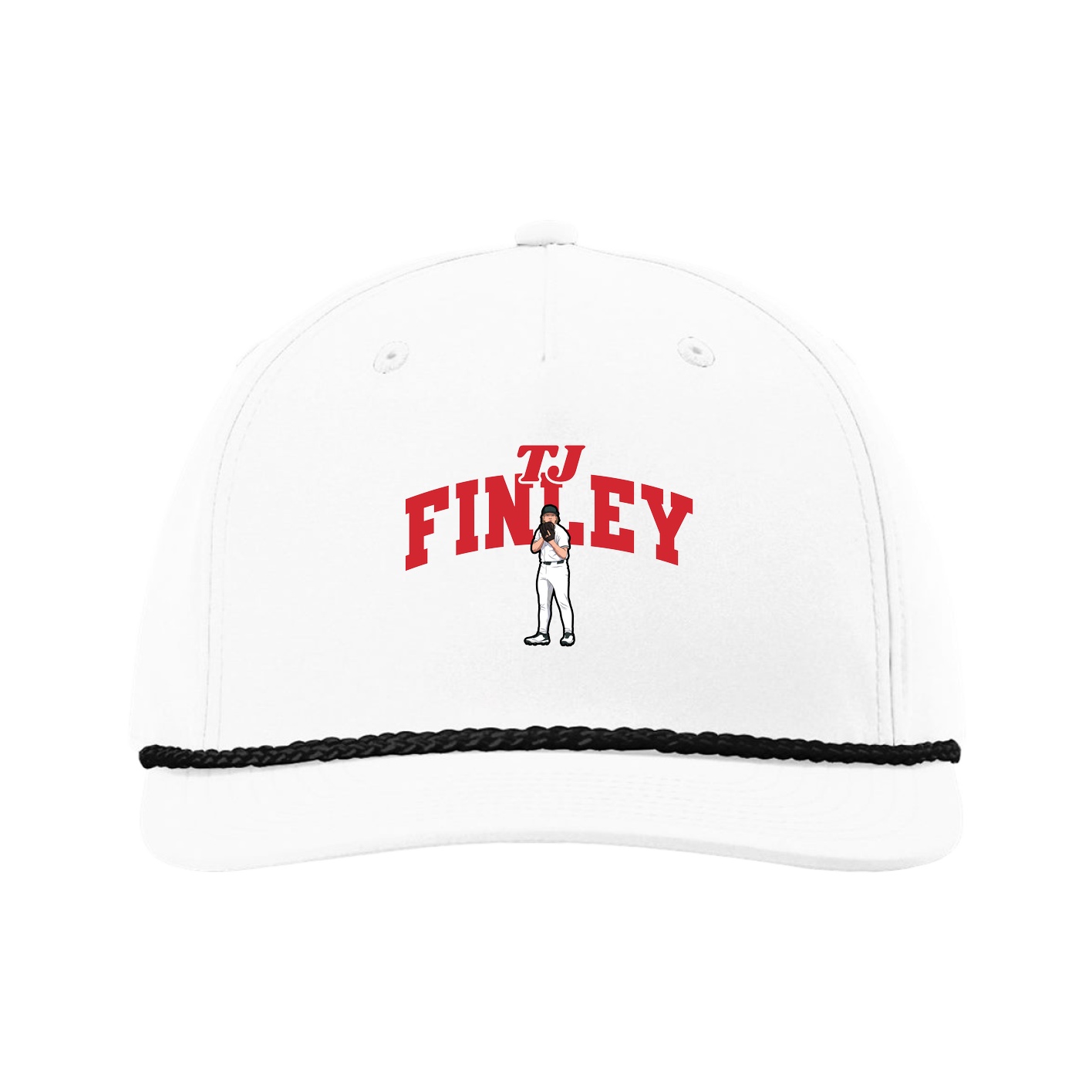 Five-Panel Classic Rope Cap — Signature Arch in White