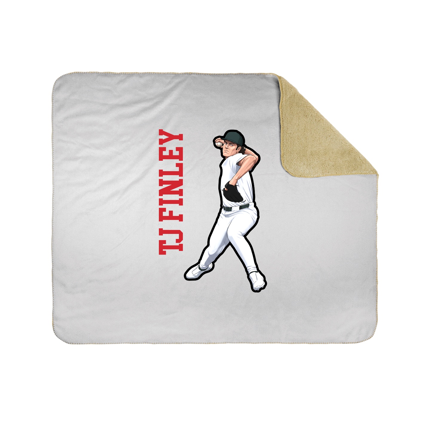 Throw Blanket — Name Vertical in White