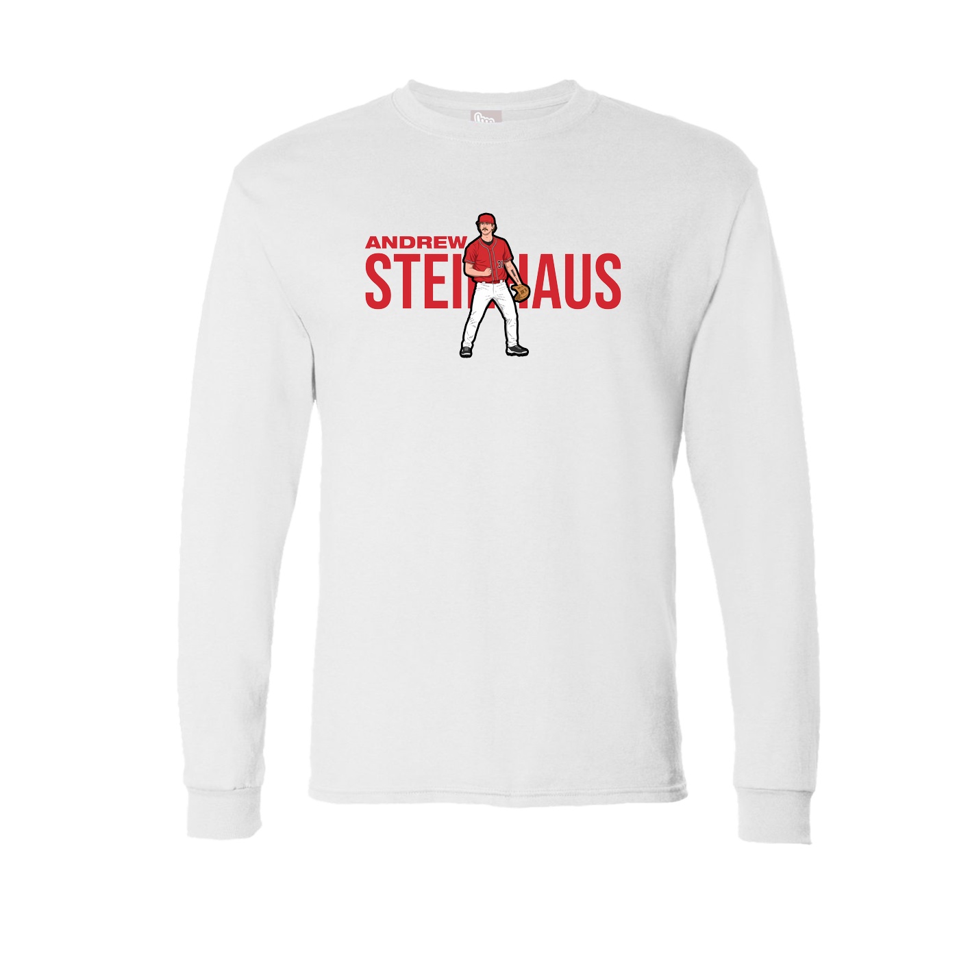Long Sleeve Tee — Player Name in White