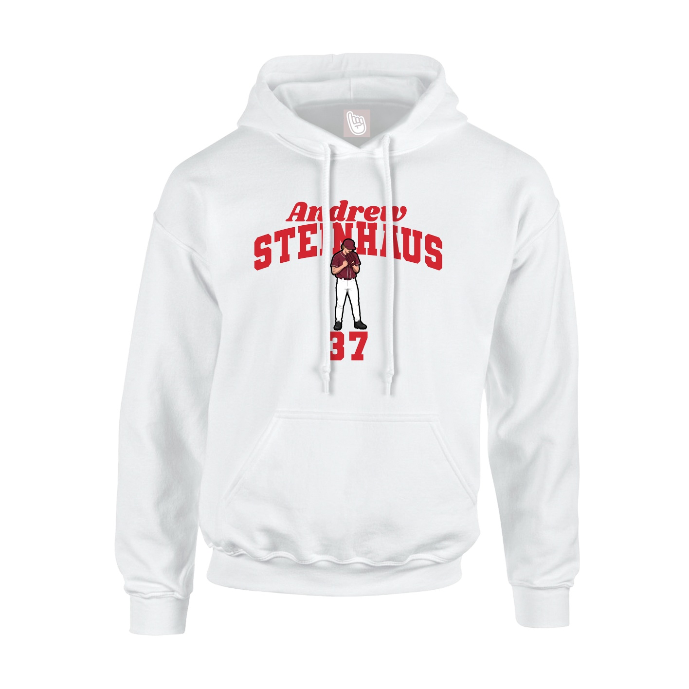 Youth Hoodie — Signature Arch in White